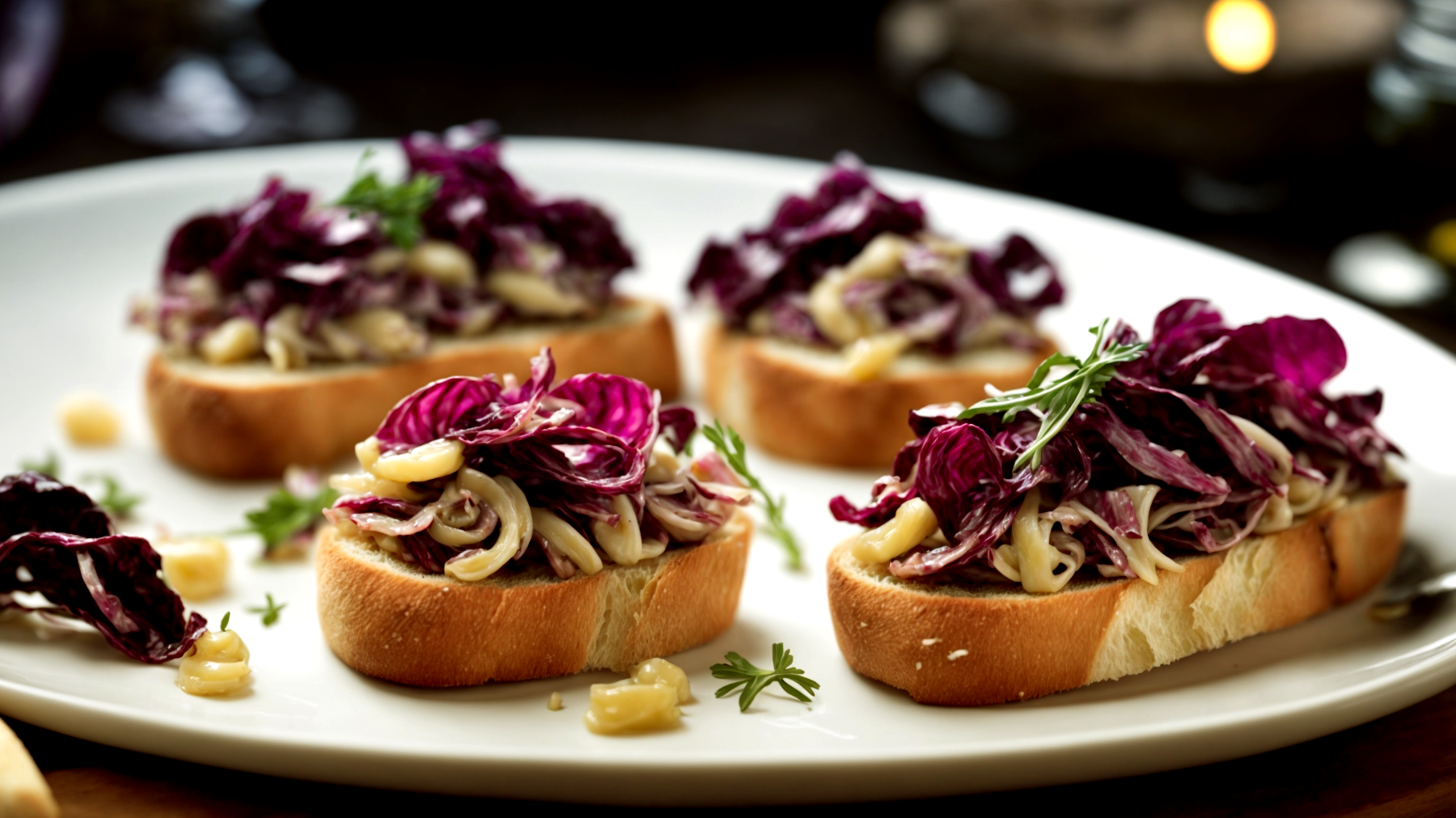 Crostini di acciughe Liguria radicchio"