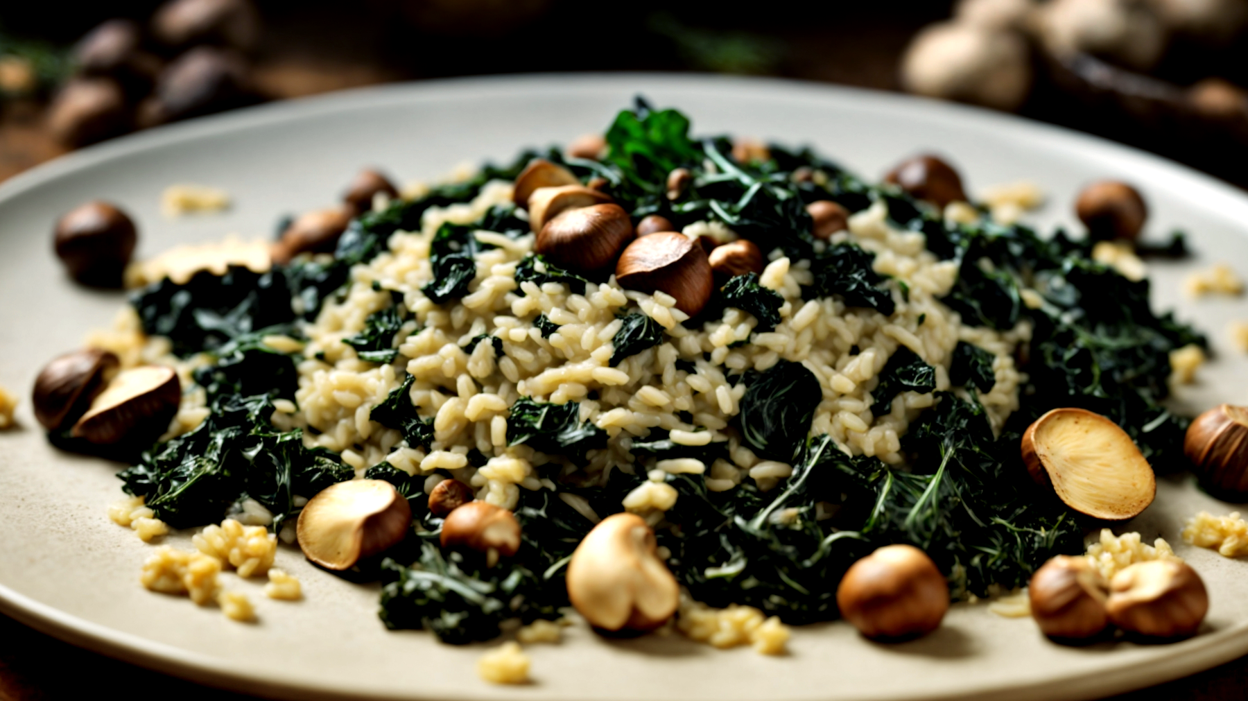 Funghi porcini castagne cavolo nero"