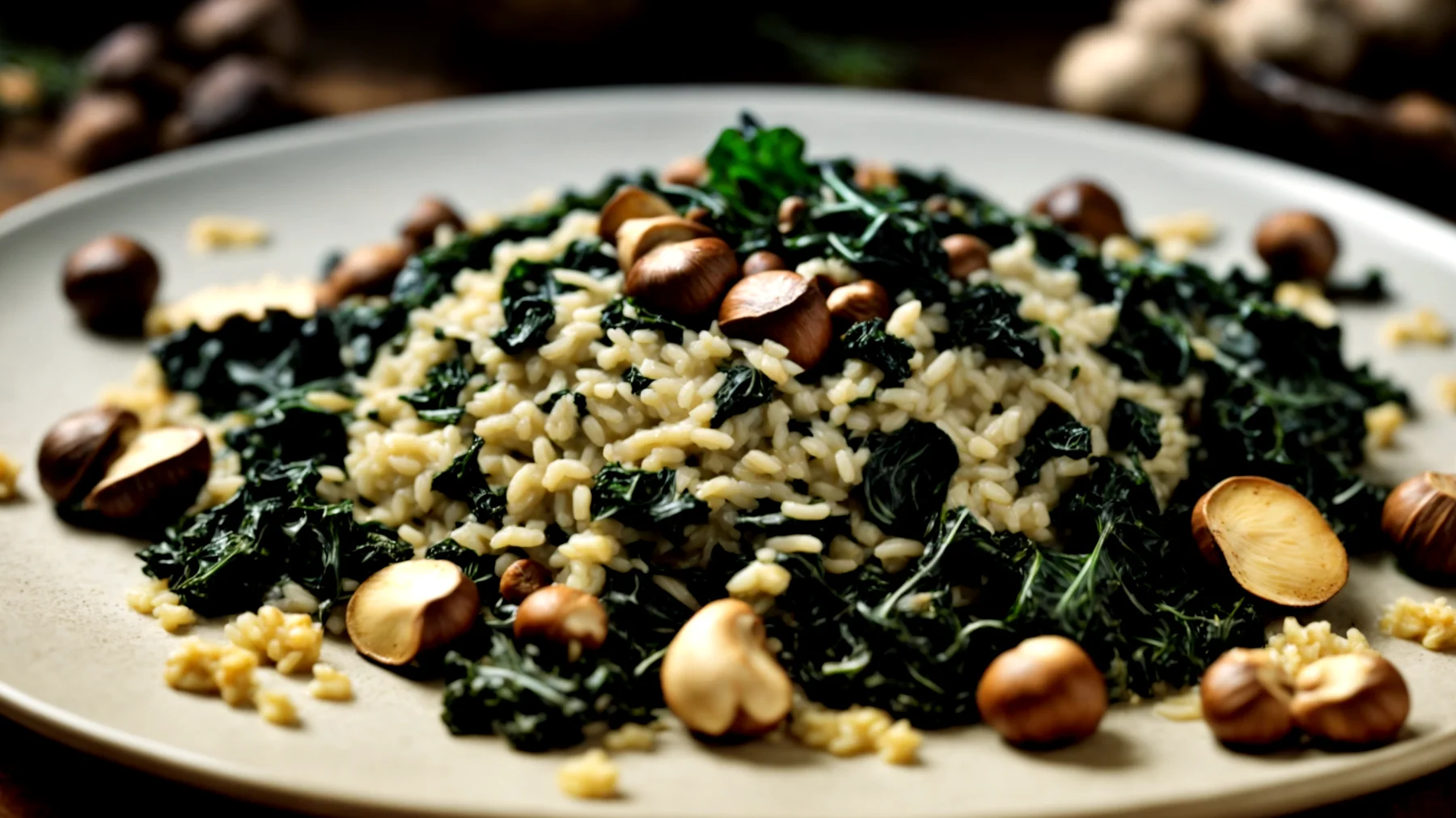 Funghi porcini castagne cavolo nero"