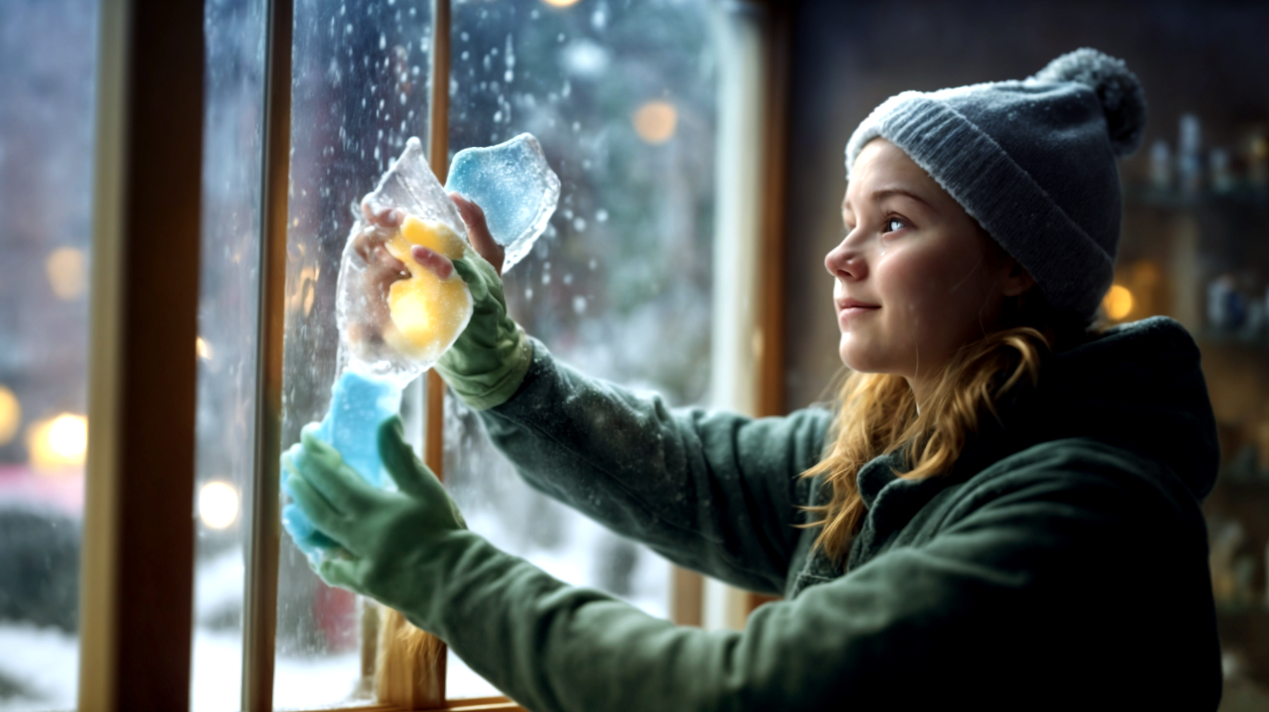 Sapone solido finestra appannata freddo invernale"