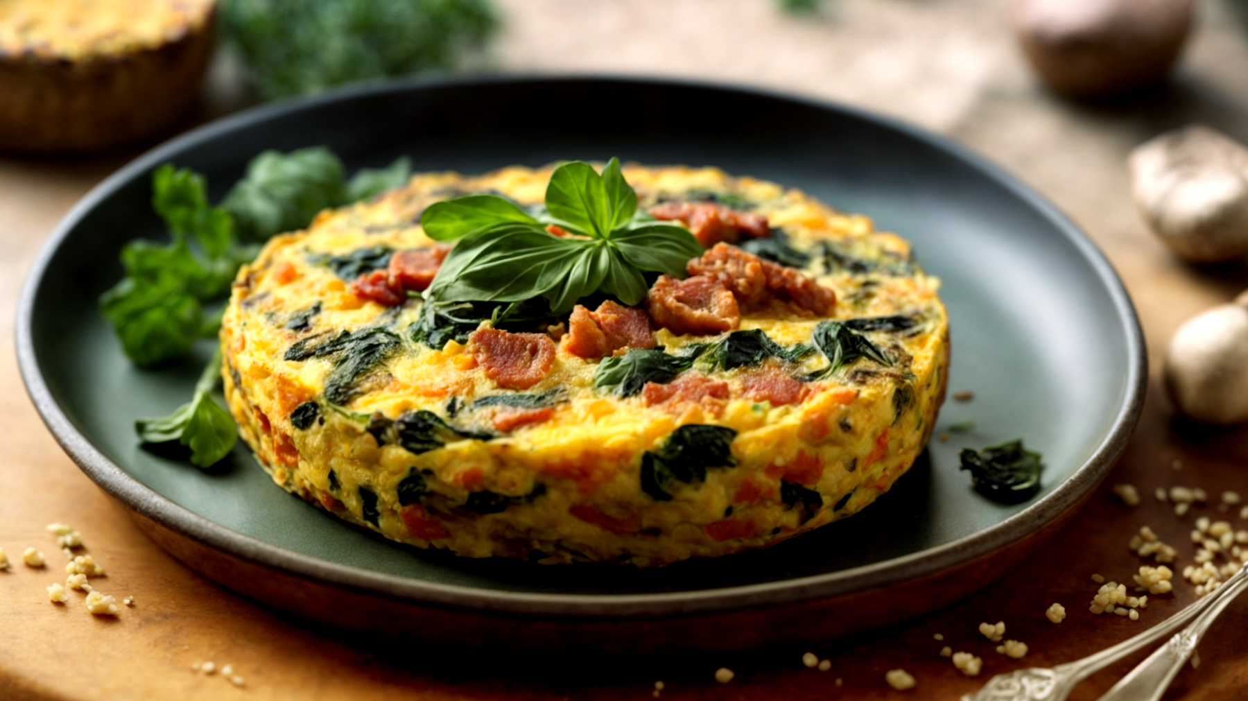 Frittata di maiale miglio cavolo nero"