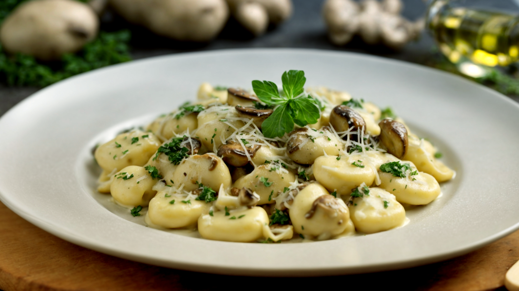 Gnocchi ai Funghi verza panna da cucina"