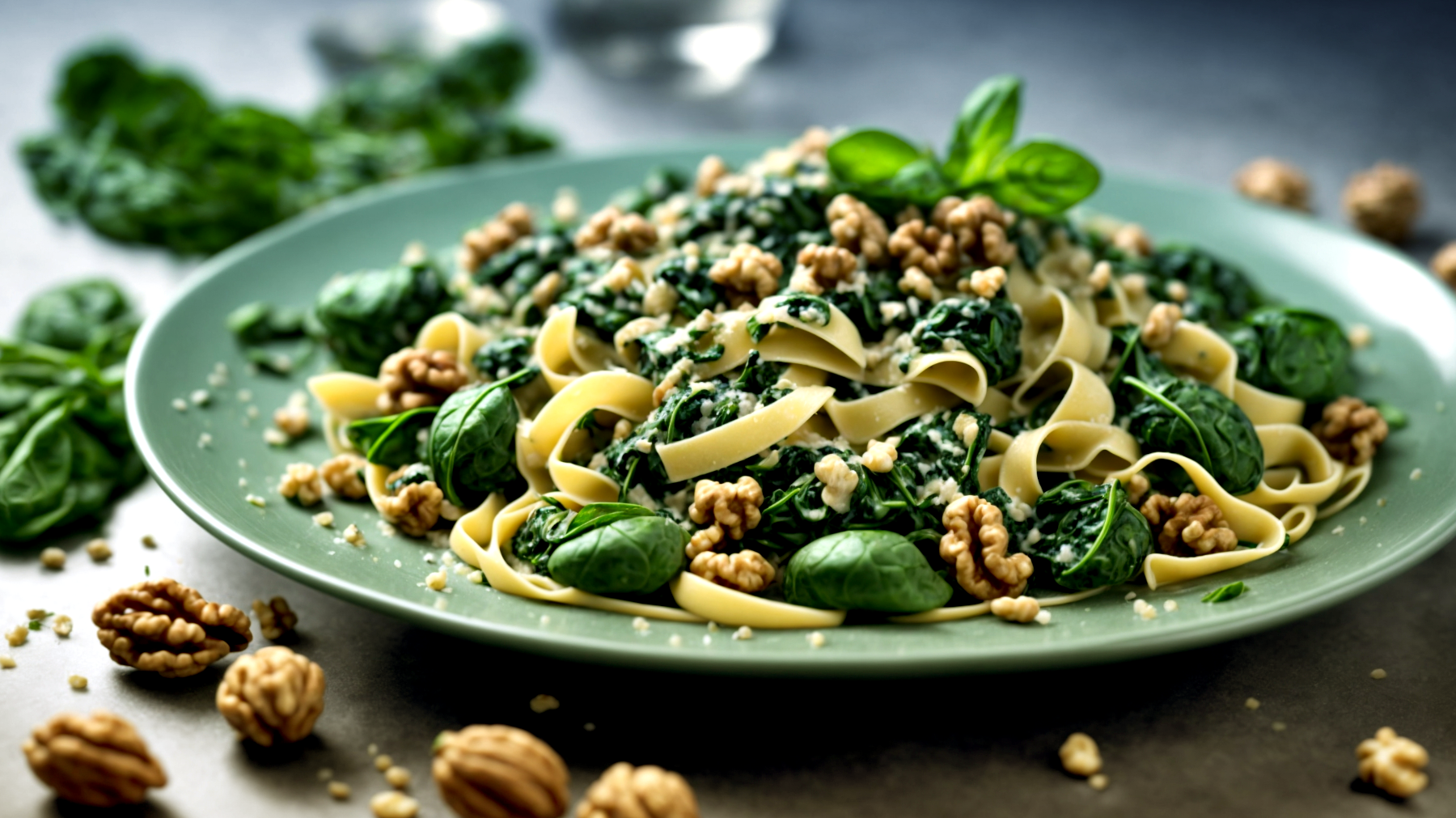 Pasta spinaci noci"