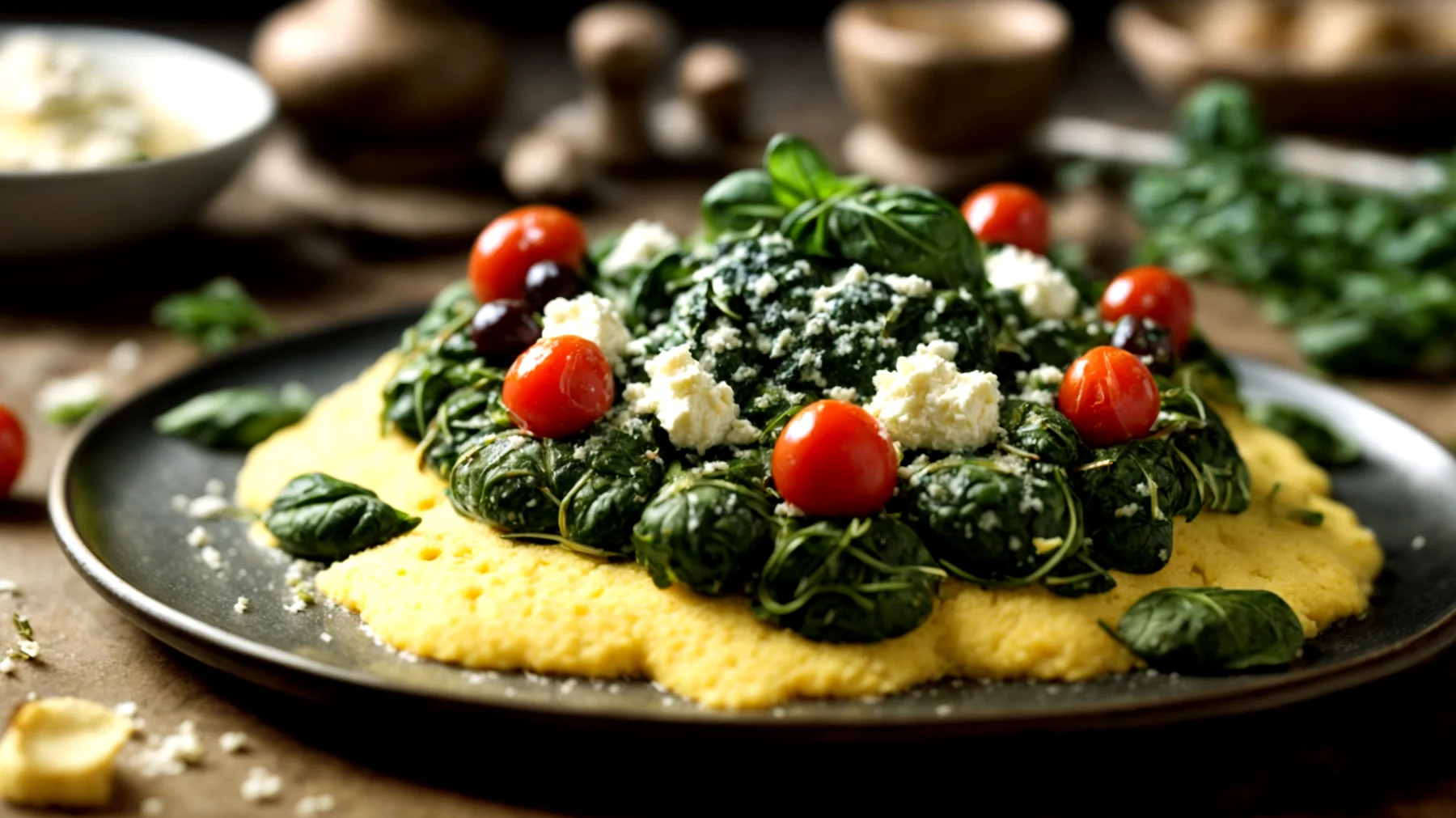 Polenta spinaci ricotta"