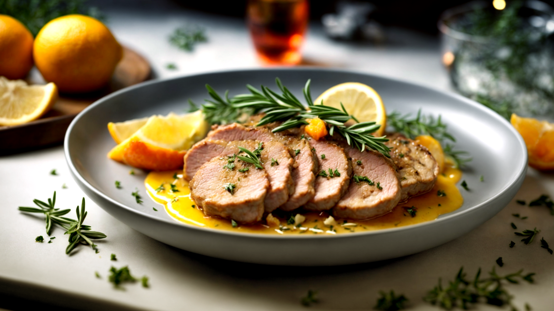 Scaloppine di maiale agrumi invernali cavolo nero"