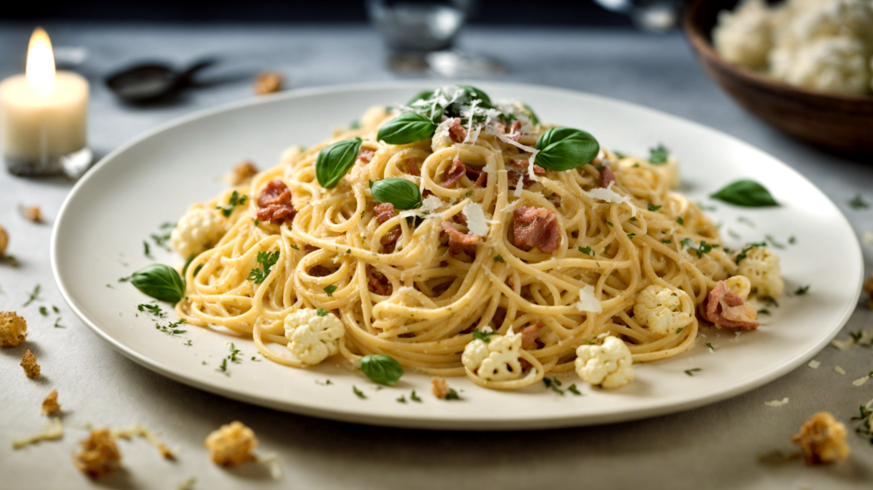 Spaghetti guanciale cavolfiore"