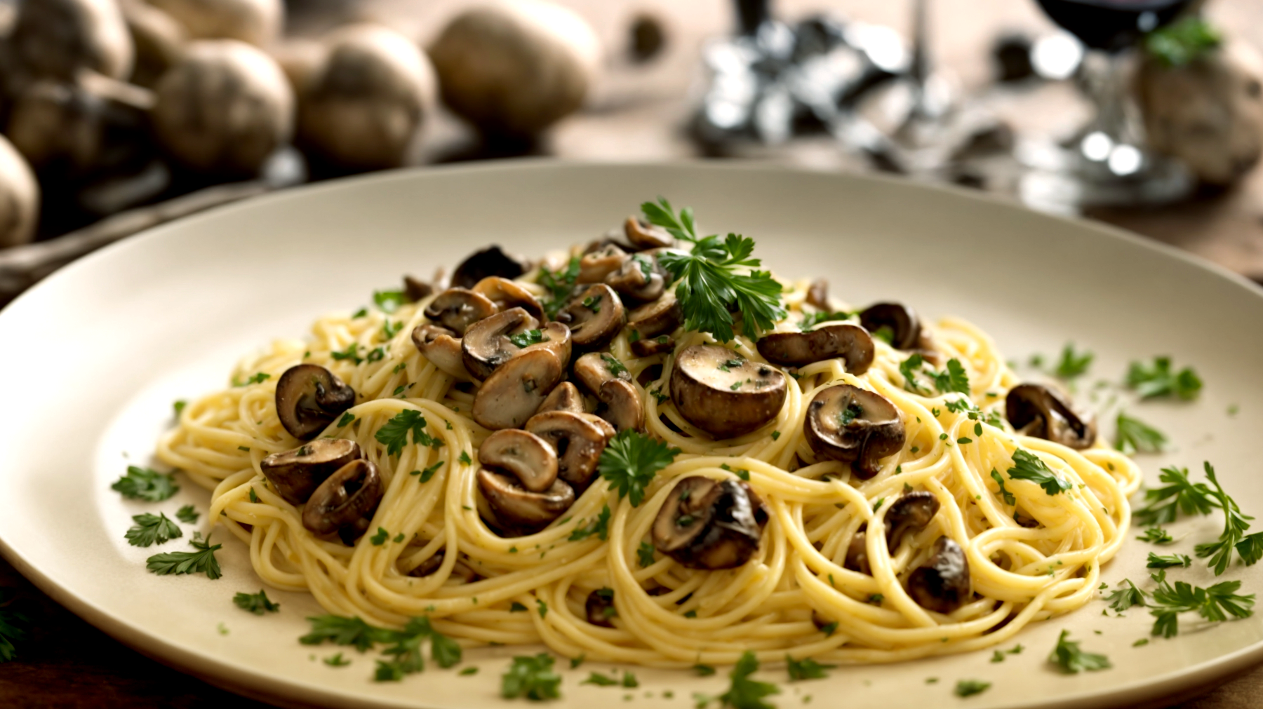 Spaghetti patate funghi porcini"