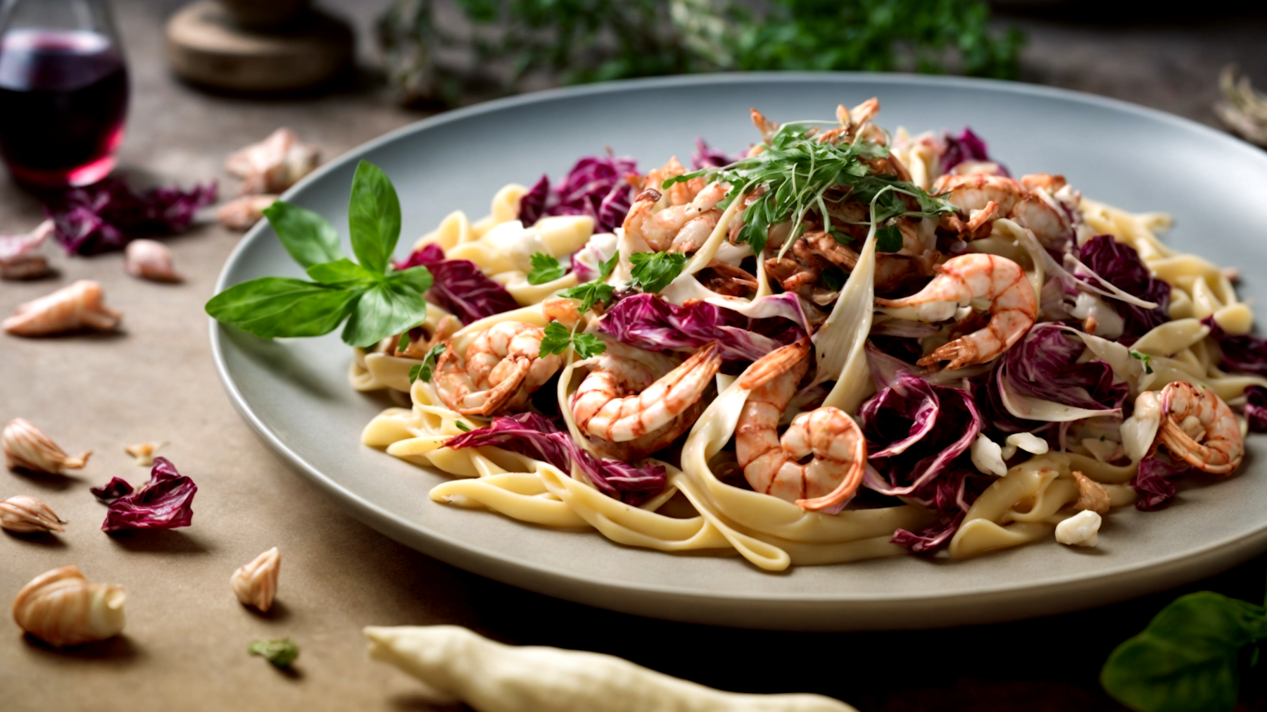 Trofie radicchio canocchie"