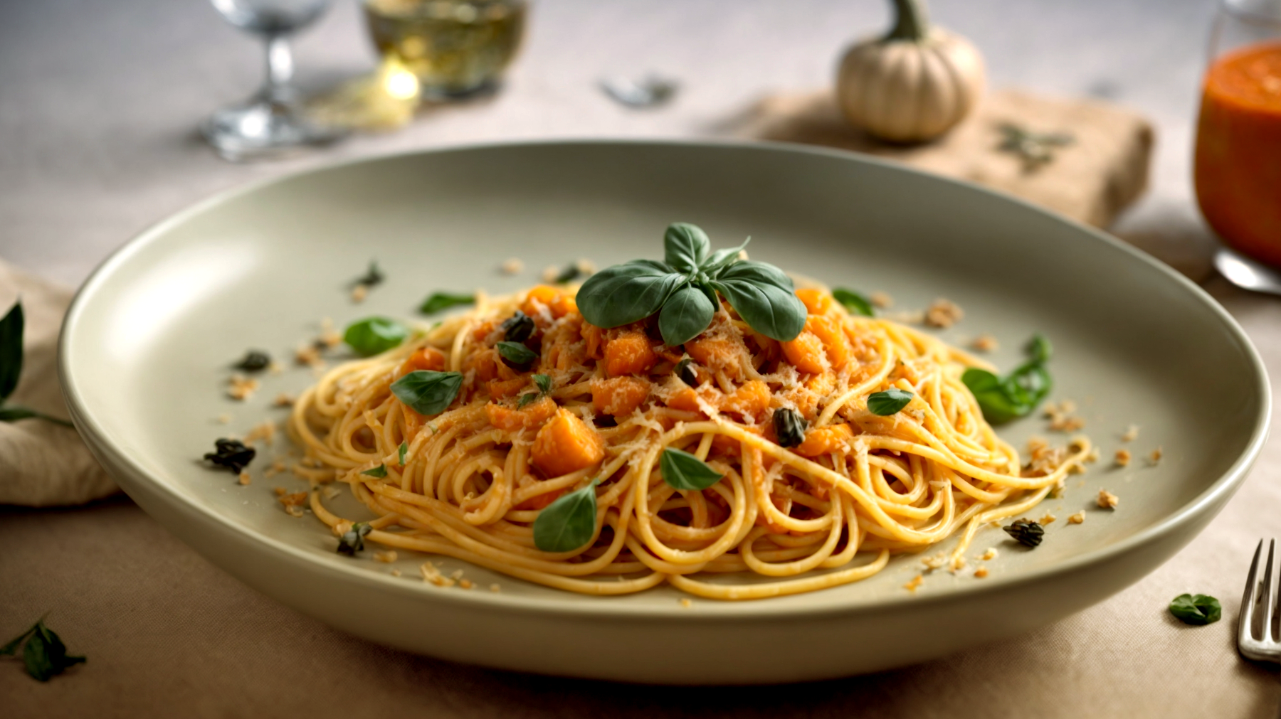 Zucca porri spaghetti"