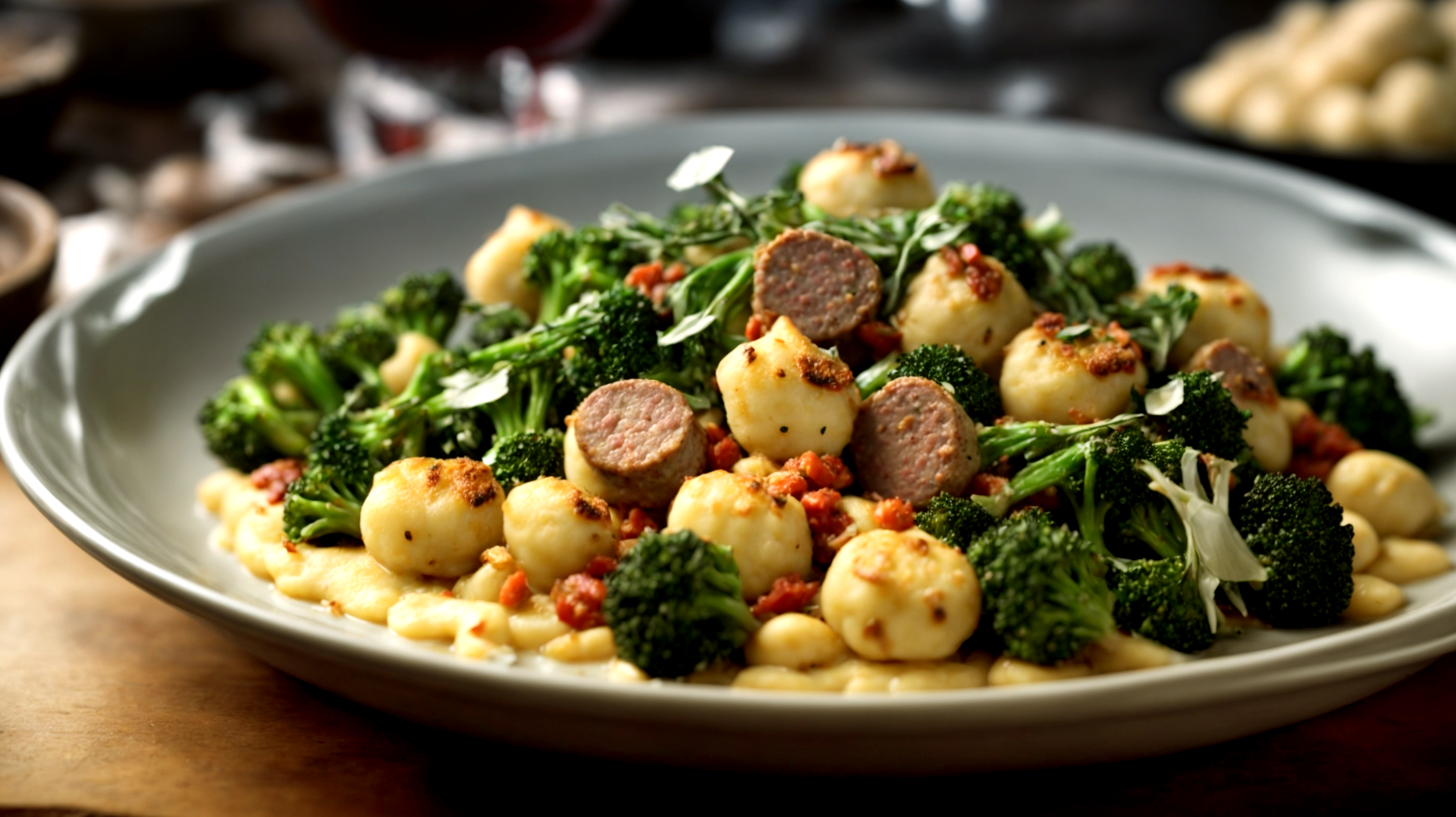 Gnocchi salsiccia broccoli croccanti"