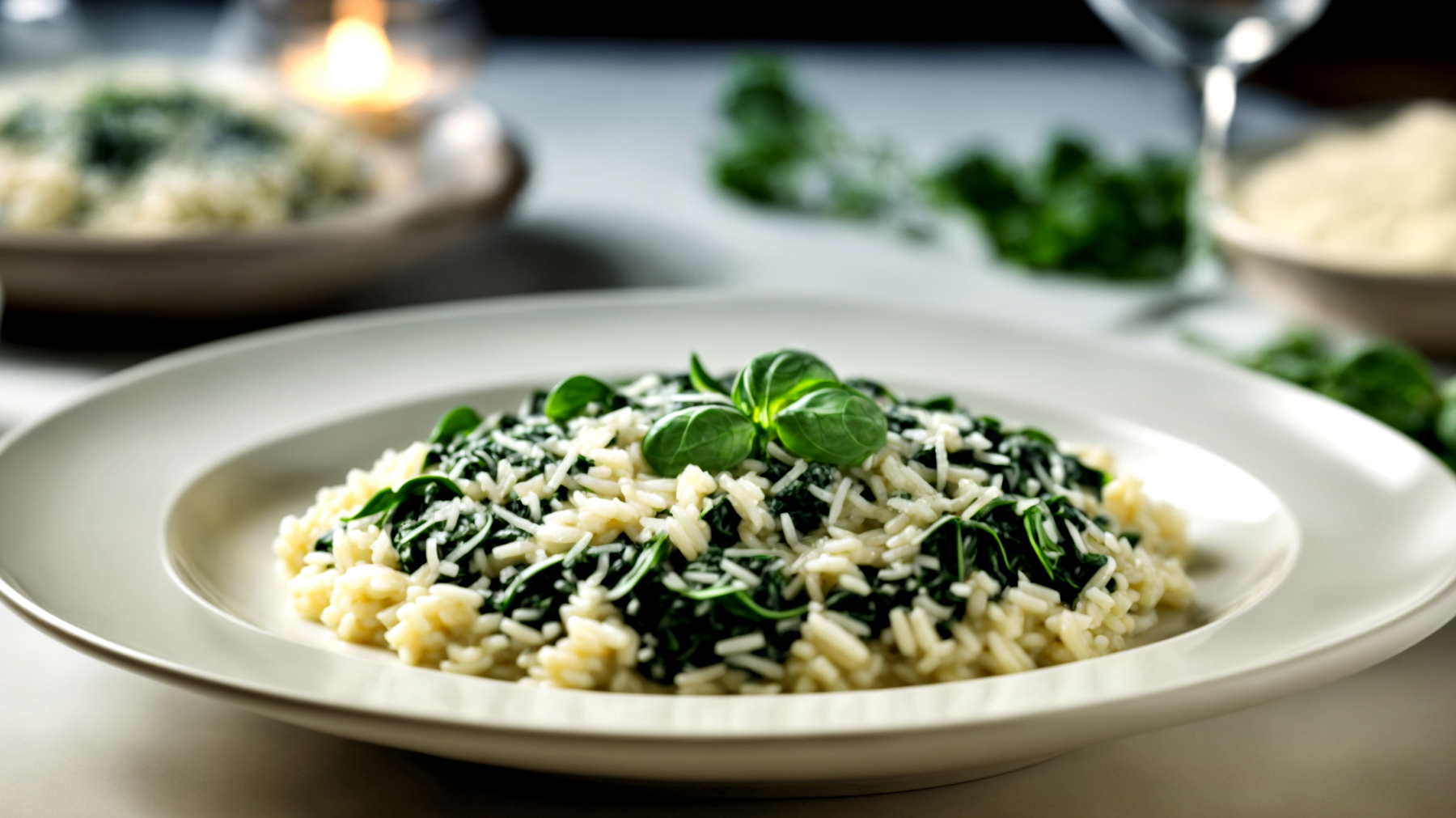 Risotto Cremoso Formaggio Spinaci"