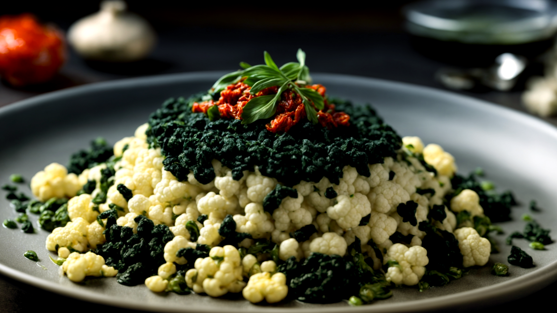 Risotto alga spirulina pomodori secchi"