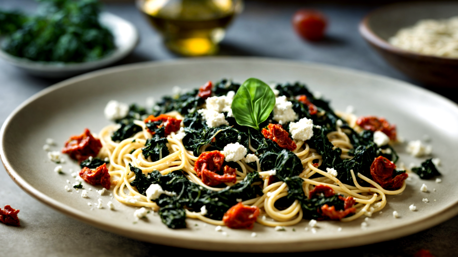 spaghetti ricotta cavolo nero"