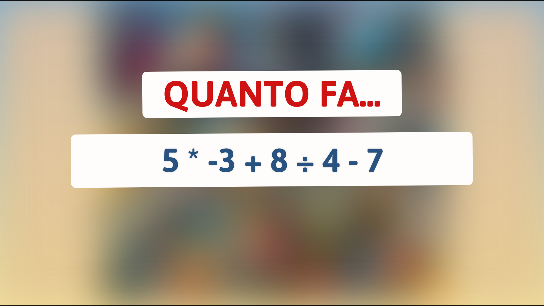 \"Solo l'1% delle persone può risolvere questo enigma matematico: sei abbastanza geniale per scoprire il risultato?\""