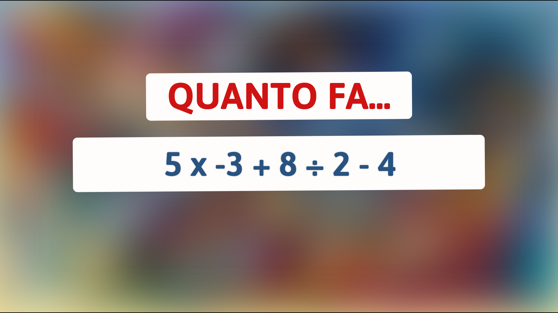 \"Svelato il dilemma matematico: solo l'1% delle persone riesce a risolverlo correttamente!\""