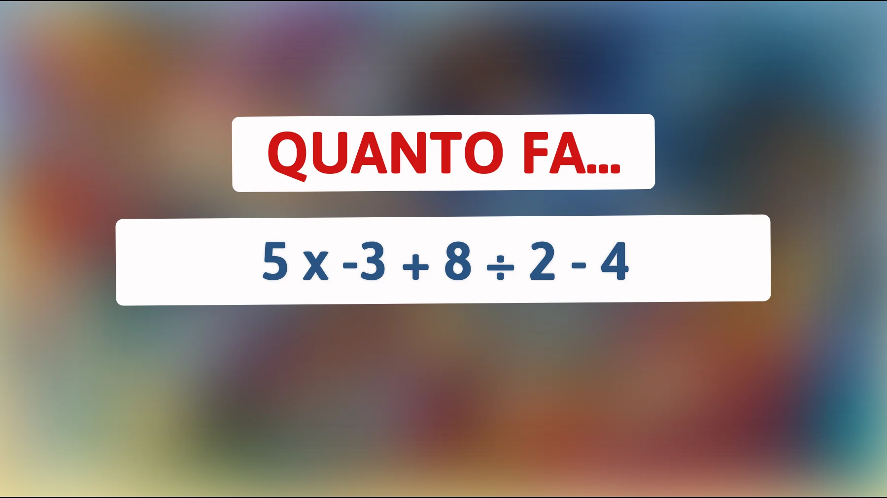 \"Svelato il dilemma matematico: solo l'1% delle persone riesce a risolverlo correttamente!\""