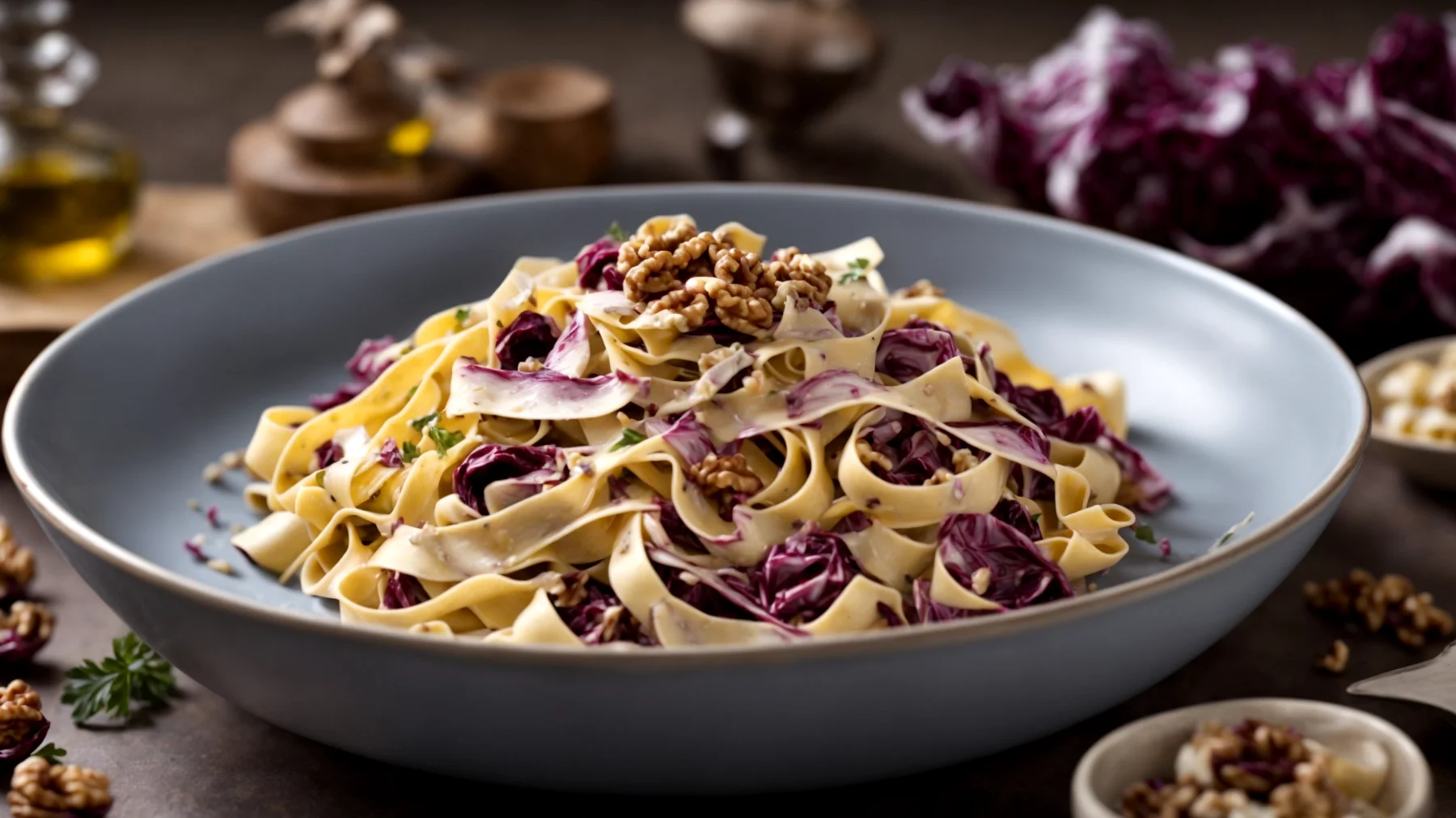 Tagliatelle radicchio noci"