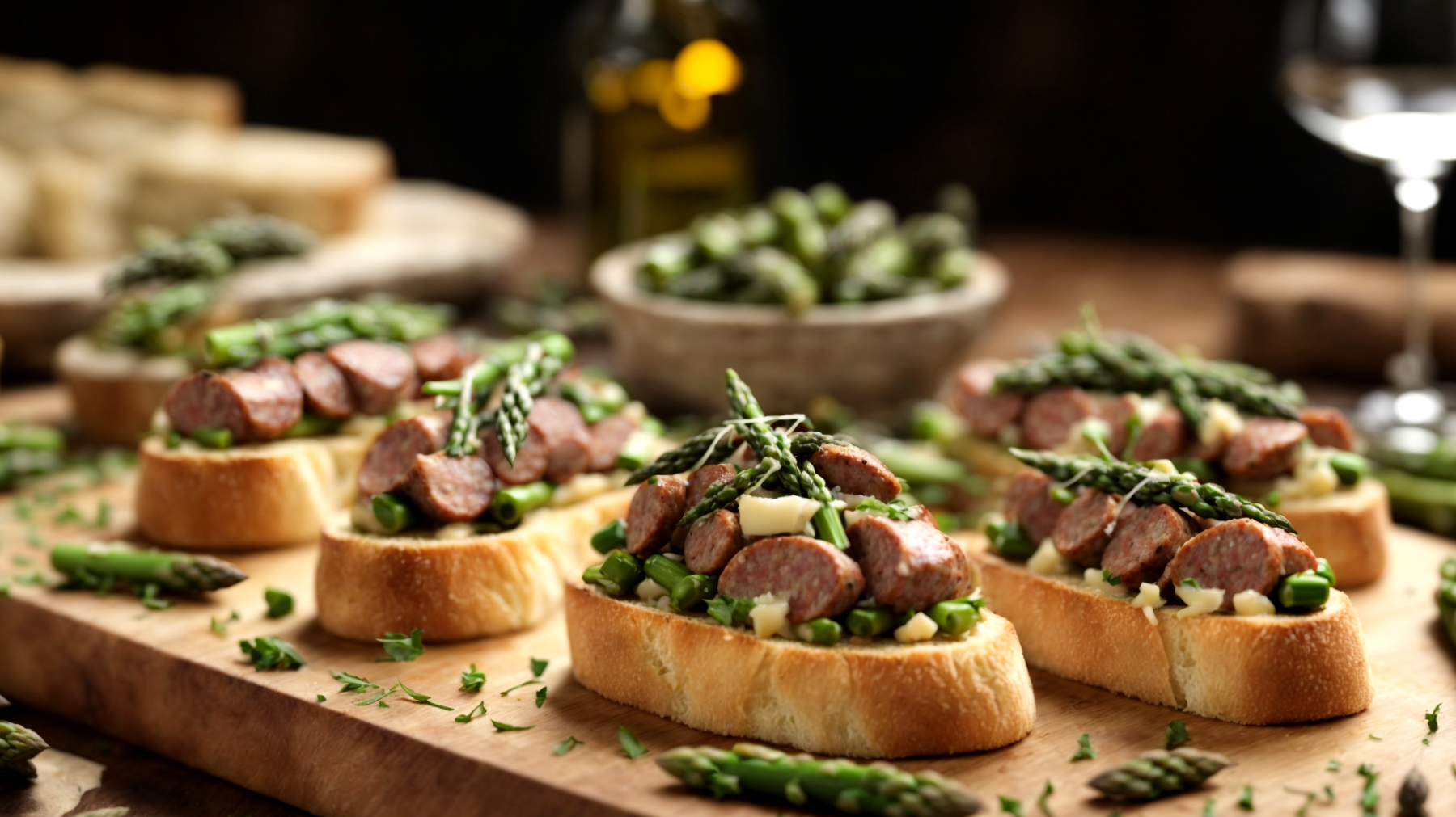 crostini salsiccia asparagi"