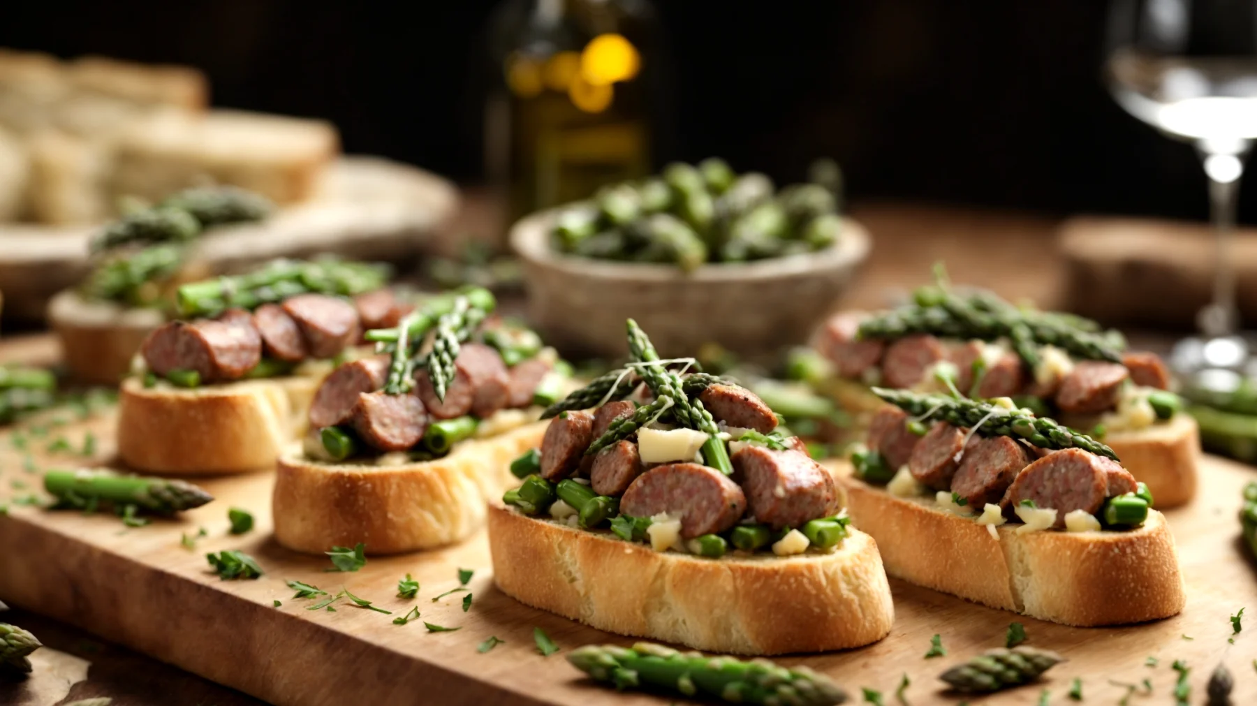 crostini salsiccia asparagi"